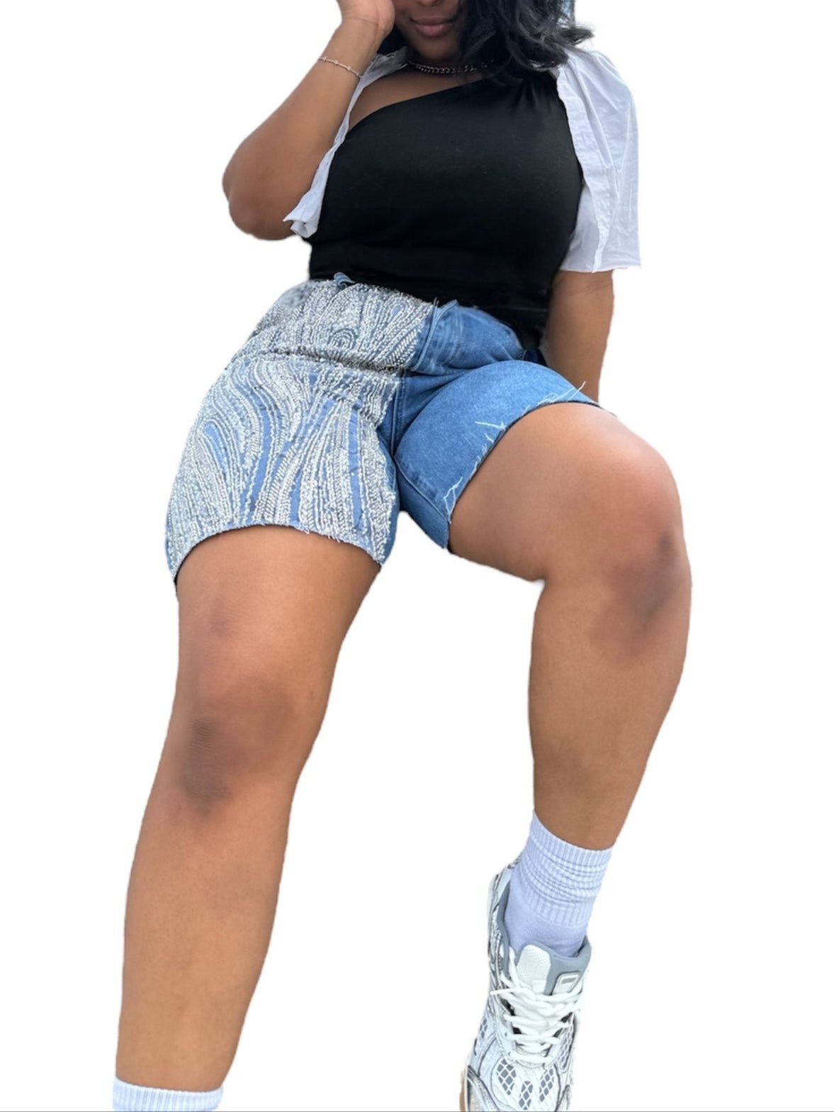 Denim Grl Midi Shorts