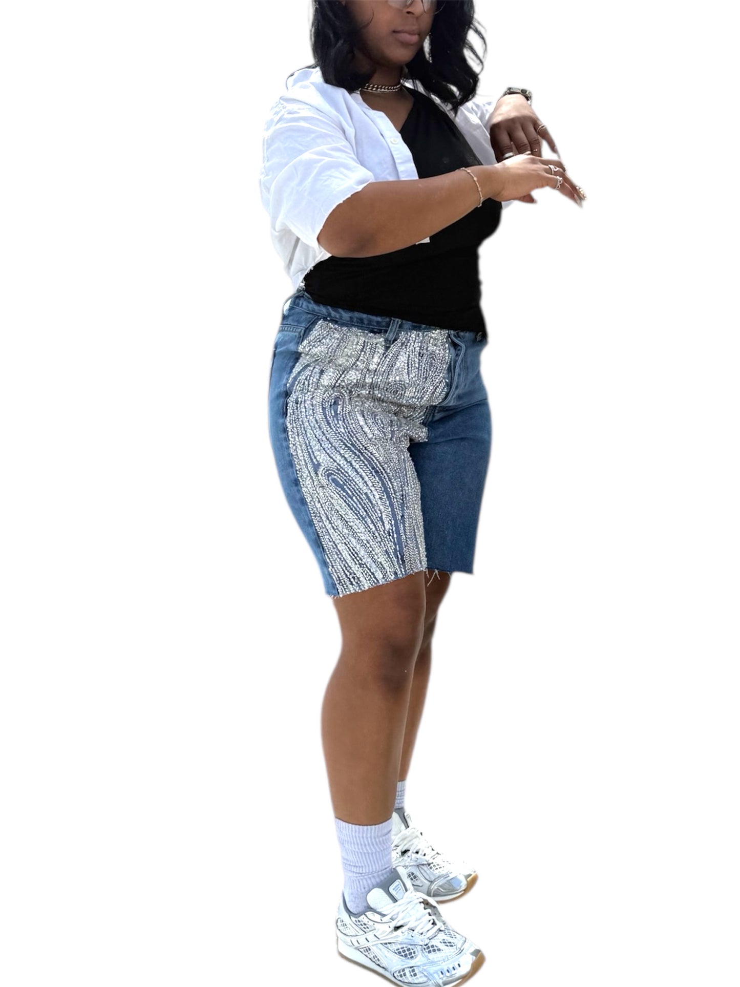 Denim Grl Midi Shorts